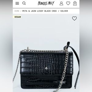PETA and Jain Lissy black croc purse.